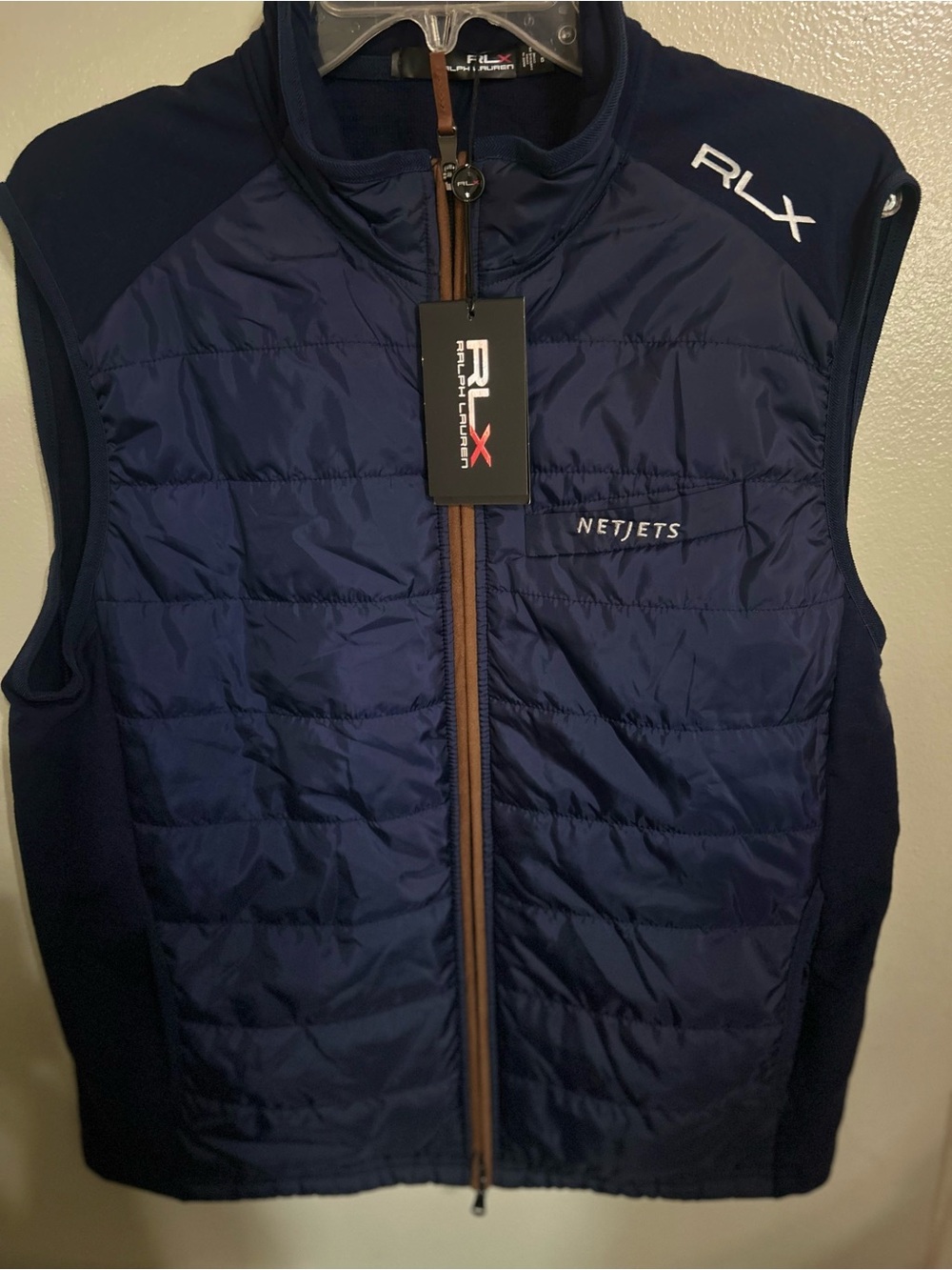 Ralph Lauren RLX Cool Wool Hybrid zip Vest L NWT